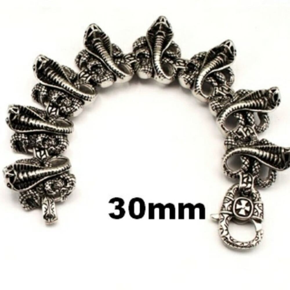 Stainless steel cobra bracelet